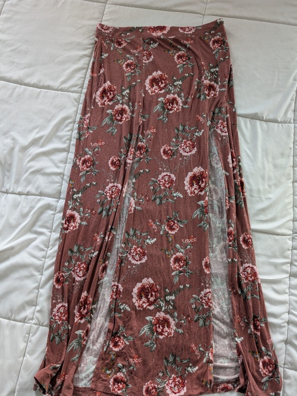Mauve Floral Maxi Skirt
